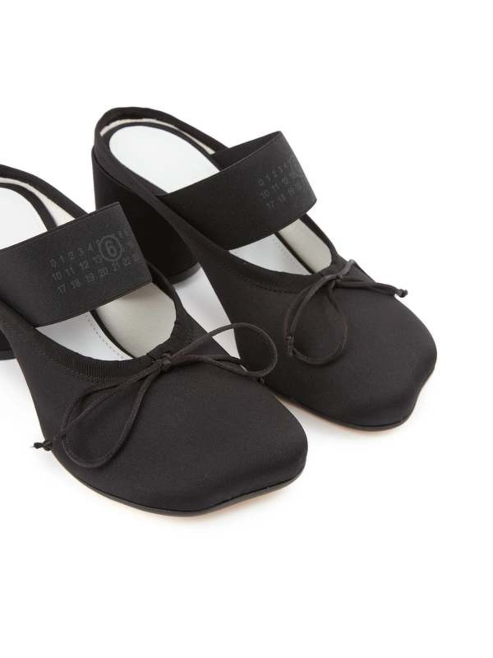 MM6 Maison Martin Margiela Black Bow Slip-On Block Heel Mules 37